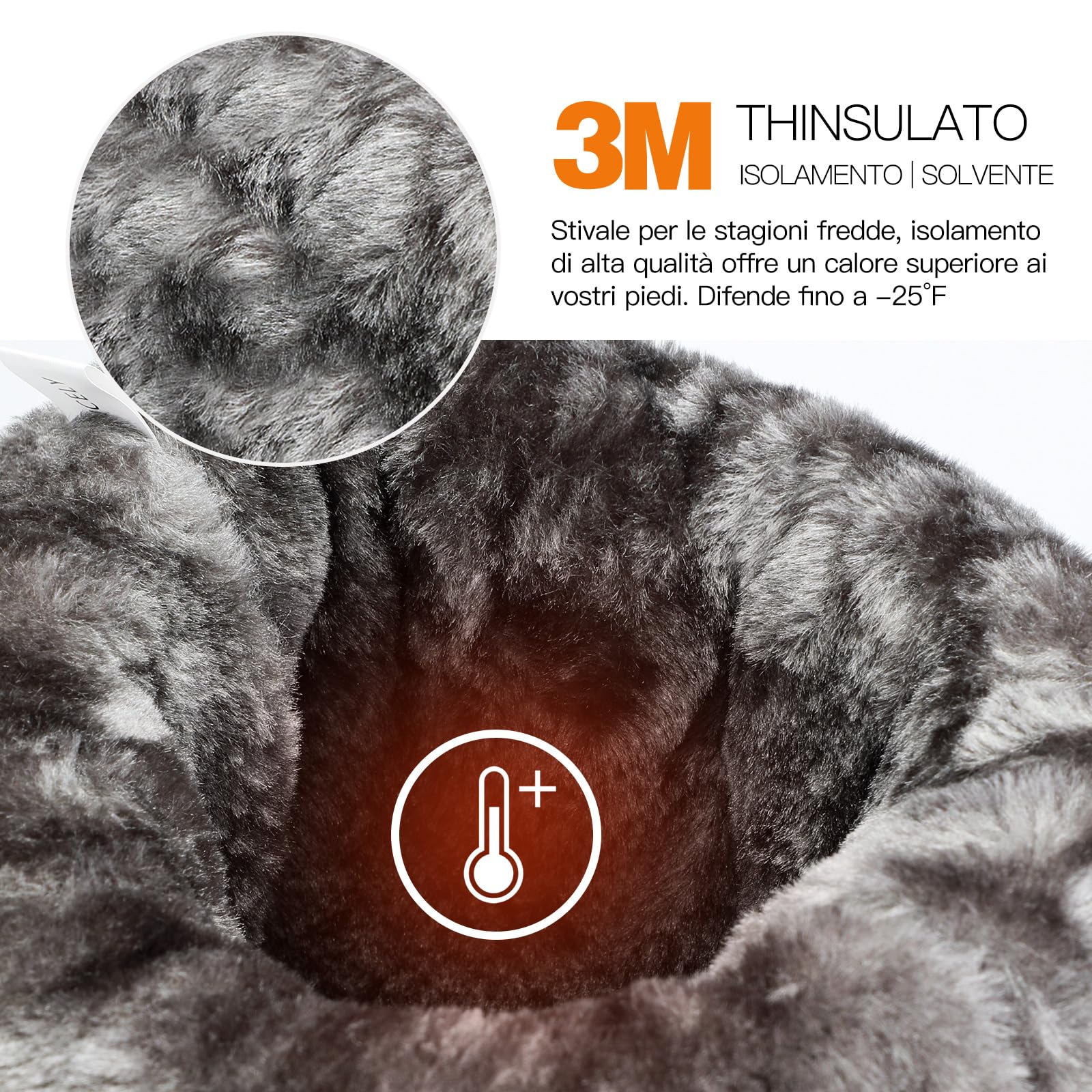 Kricely Stivali Uomo Donna Inverno Scarpe da Neve Snow Boots Impermeabili Stivaletti
