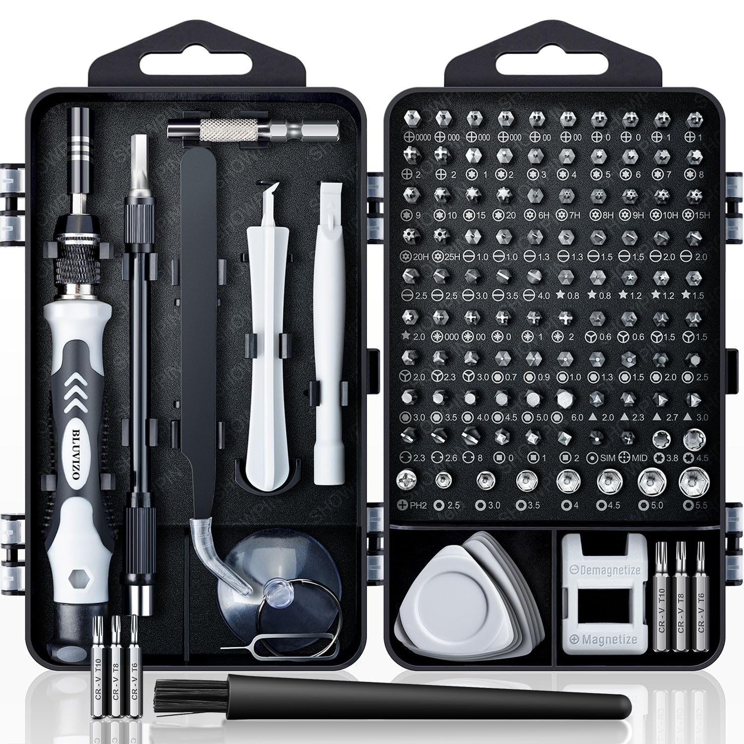 Precision Screwdriver Set Mini Kit: Bluvizo 122 in 1 Electronics Multi-Function Repair Tool Kit for PC Computer Laptop Phone Switch Xbox PS5 MacBook iPad with Torx Phillips Star