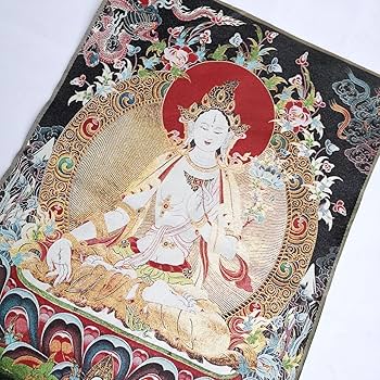Amazon.co.jp: 仏教タペストリー、チベットタンカ、シルク刺繍チベット