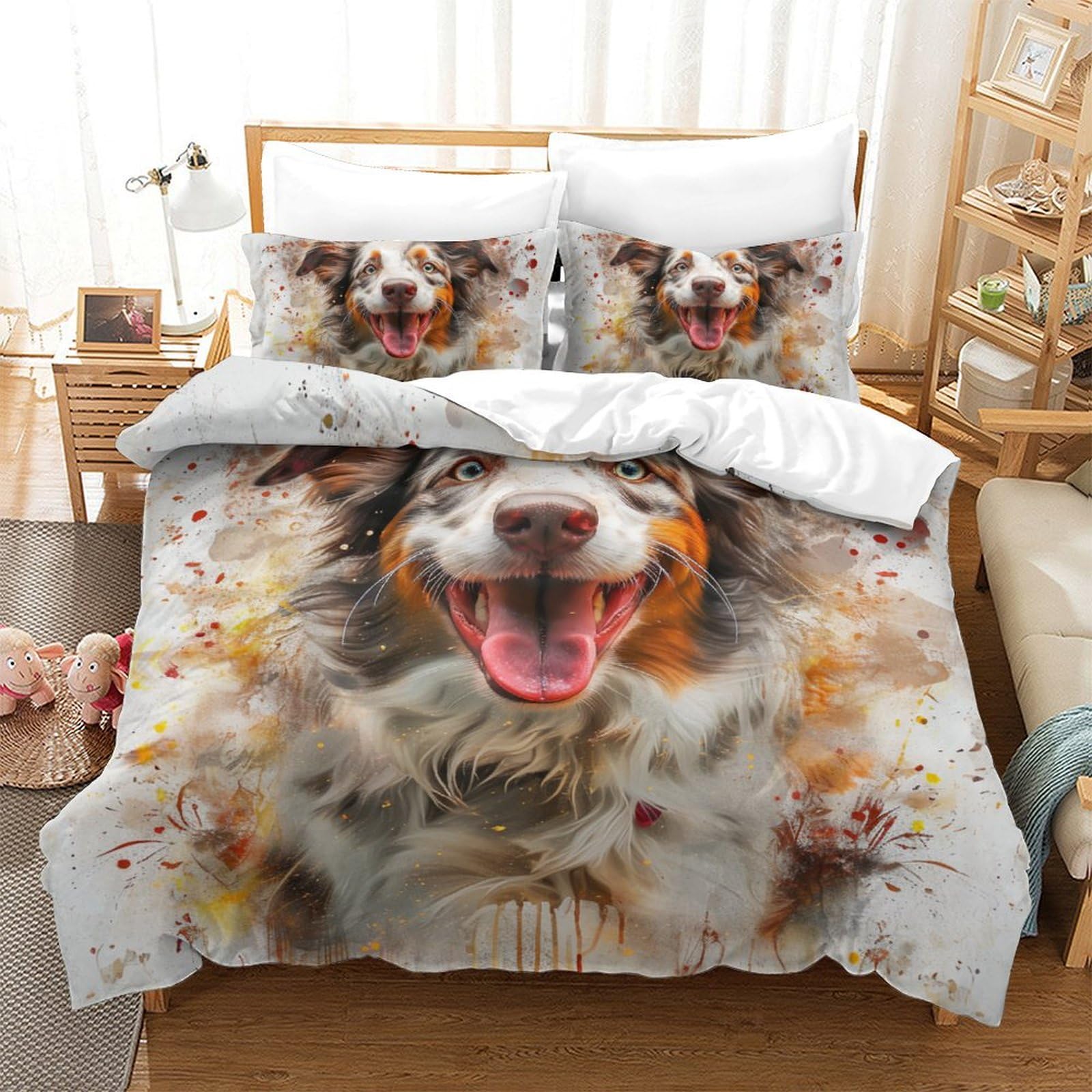 Housse de couette 3D literie double 200x200 cm imprimé animalier