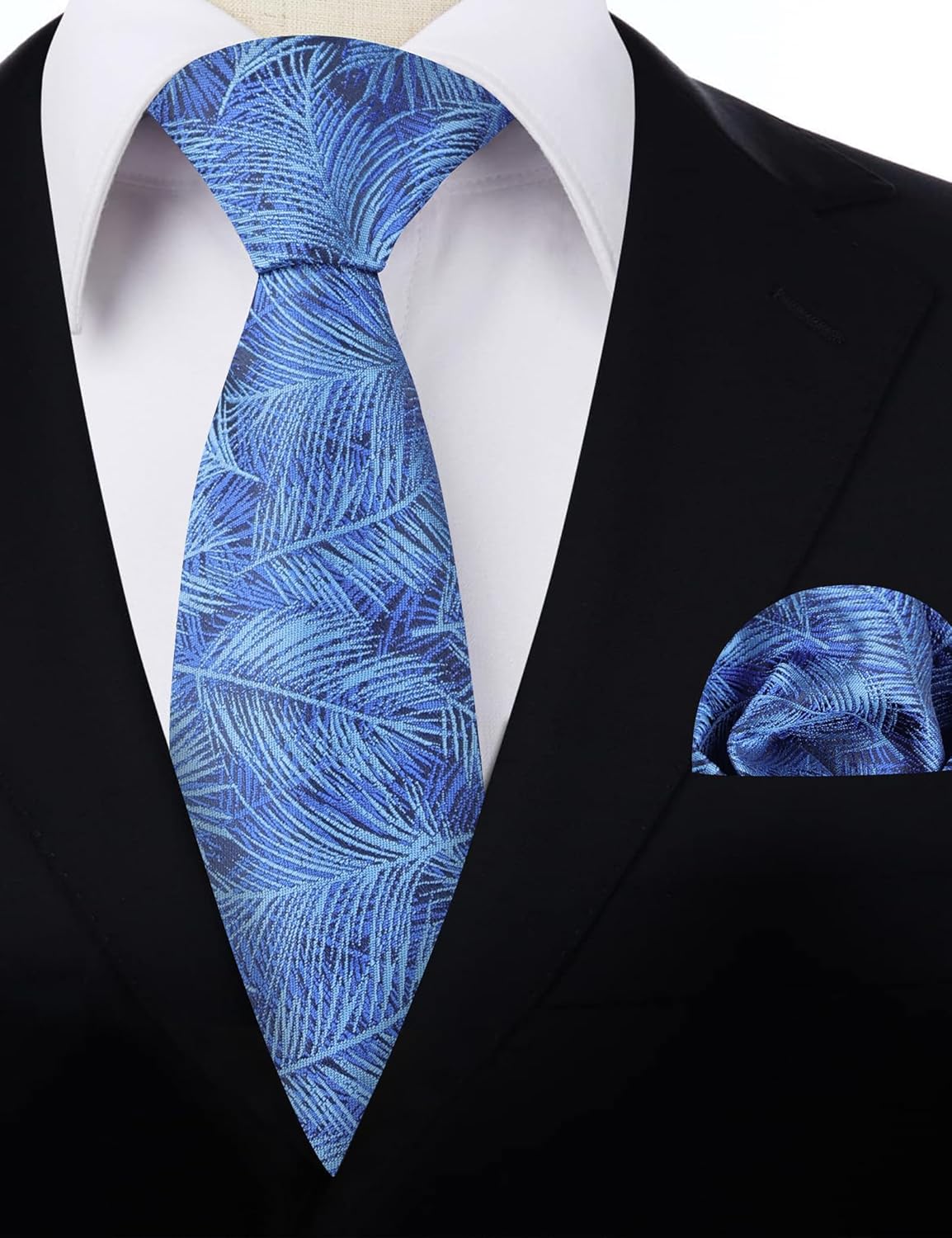 Alizeal Mens 3.15inch Colorful Tie with Botanical Print Pocket Square - Image 5