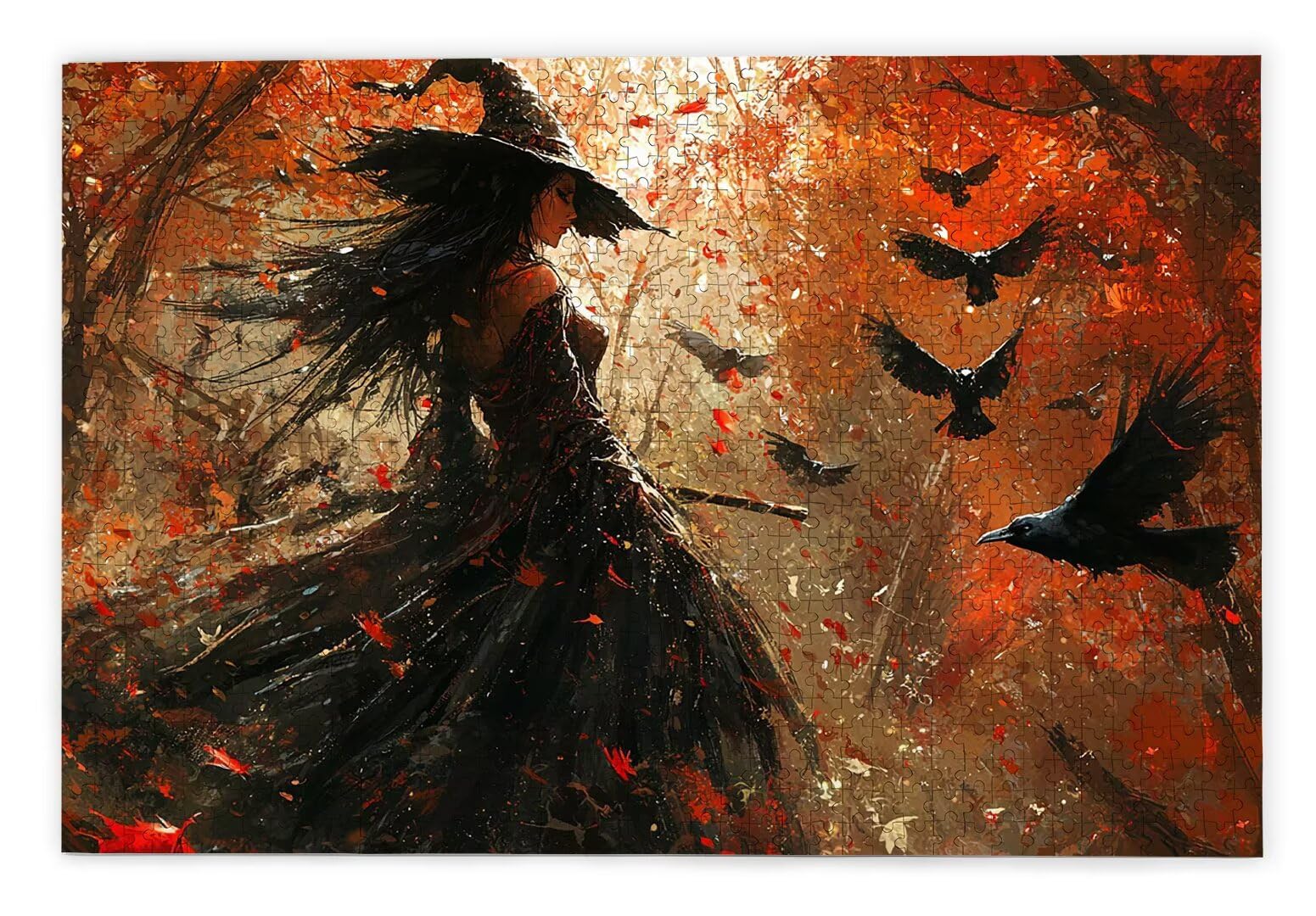 Puzzle 1000 Pièces Adultes, Puzzle Sorcière pour Adulte, Grand Puzzles Bois avec Boite Cadeau, Jeu de Concentration pour Adultes, 1000 Pièces Puzzles pour Décoration Murale Maison, Cadeau Femme, A-60