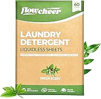 Vista 10 de Flowcheer Hojas de detergente para ropa de 10 cargas, limpieza potente, hojas de lavadora sin plástico, hoja de detergente de viaje, lavanda