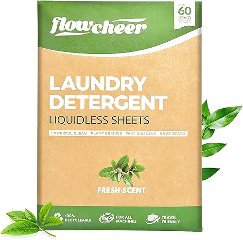 Miniatura 1 de Hojas de detergente para ropa con aromas vegetales, hasta 60 cargas ecológicas, 30 hojas de detergente para ropa, biodegradable, sin plástico, sin