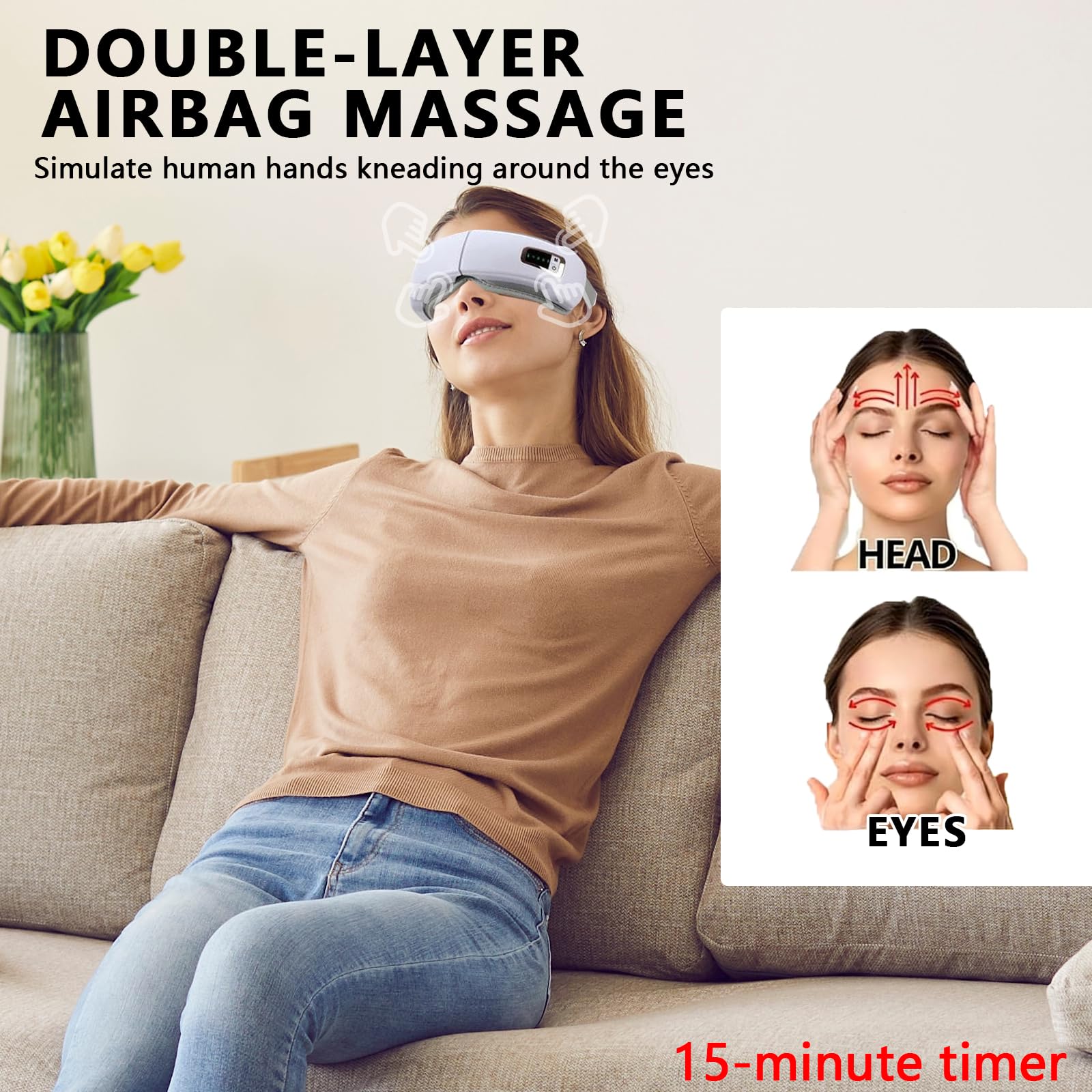 Smart Eye Massager With Heat Rechargeable Eyes Mask With Music