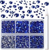 Vista 84 de 2880 diamantes de imitación para arte de uñas, sin termofijación, fijación con pegamento, cristales redondos de vidrio con base plana para hacer