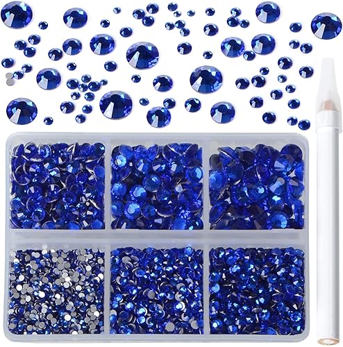 Miniatura 84 de 2880 diamantes de imitación para arte de uñas, sin termofijación, fijación con pegamento, cristales redondos de vidrio con base plana para hacer