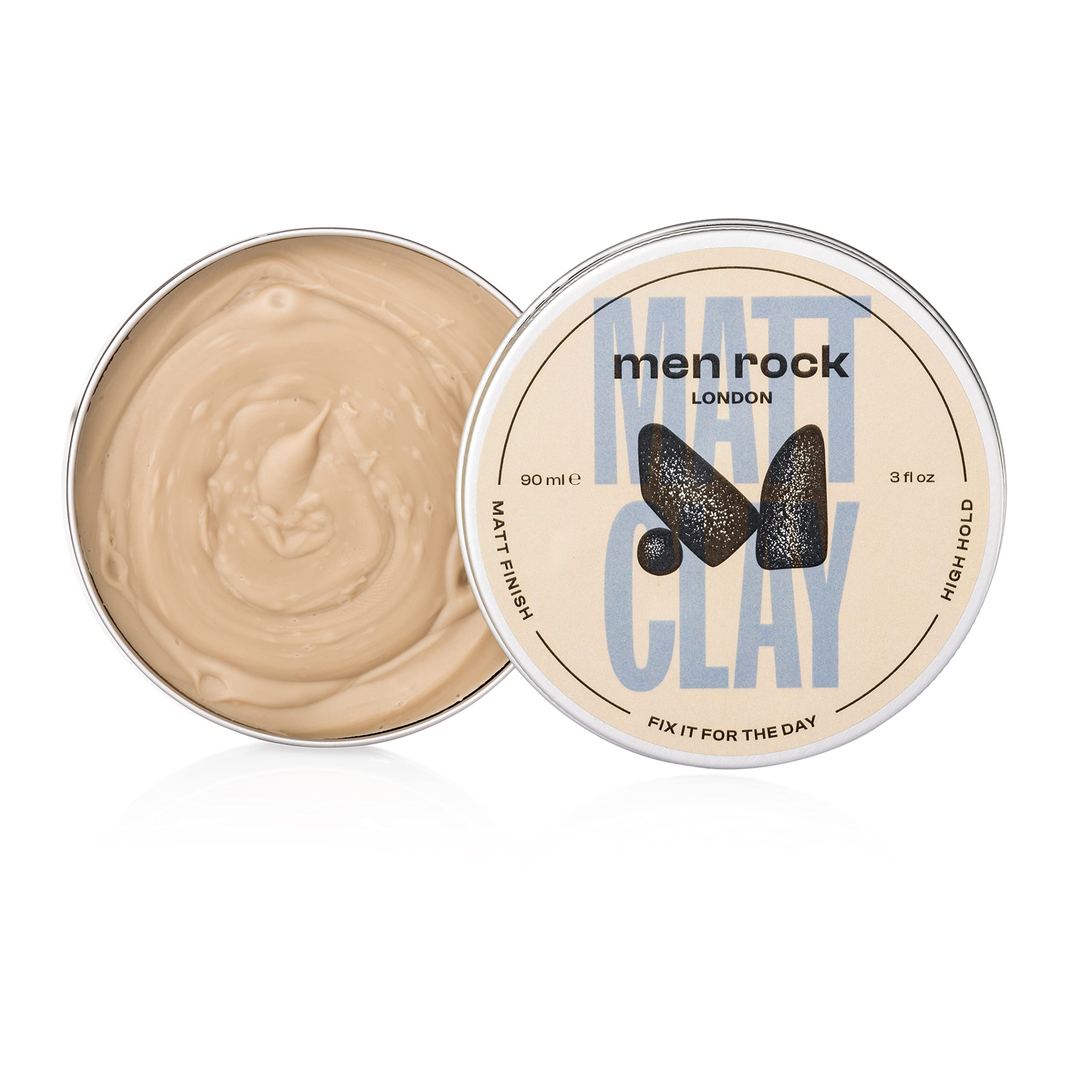 Men Rock Matt Clay - High Hold - Matt Finish - Pomade for Men - Strong Hold Hair Clay - Styling Paste for Men - Volumizing Hair Products - 3 oz