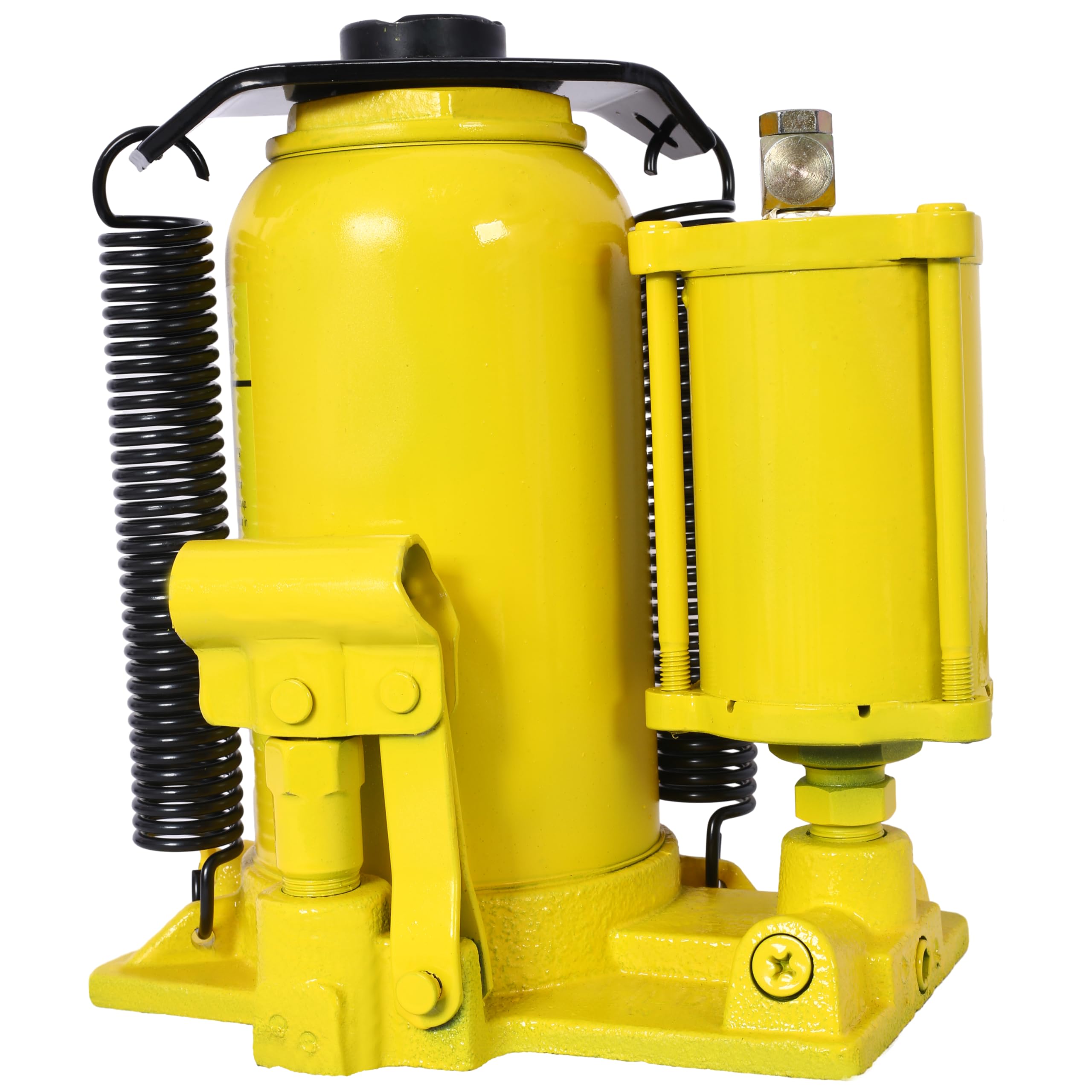 Air/Hydraulic Bottle Jack - 20 Ton/44,029 LBS Capacity, All Welded Construction, 10.2-19.7 Inch Lifting Range, Manual Handle & Air Pump - Ideal for Cars, Pickups, Trucks, RVs, Auto Repair (Yellow)
