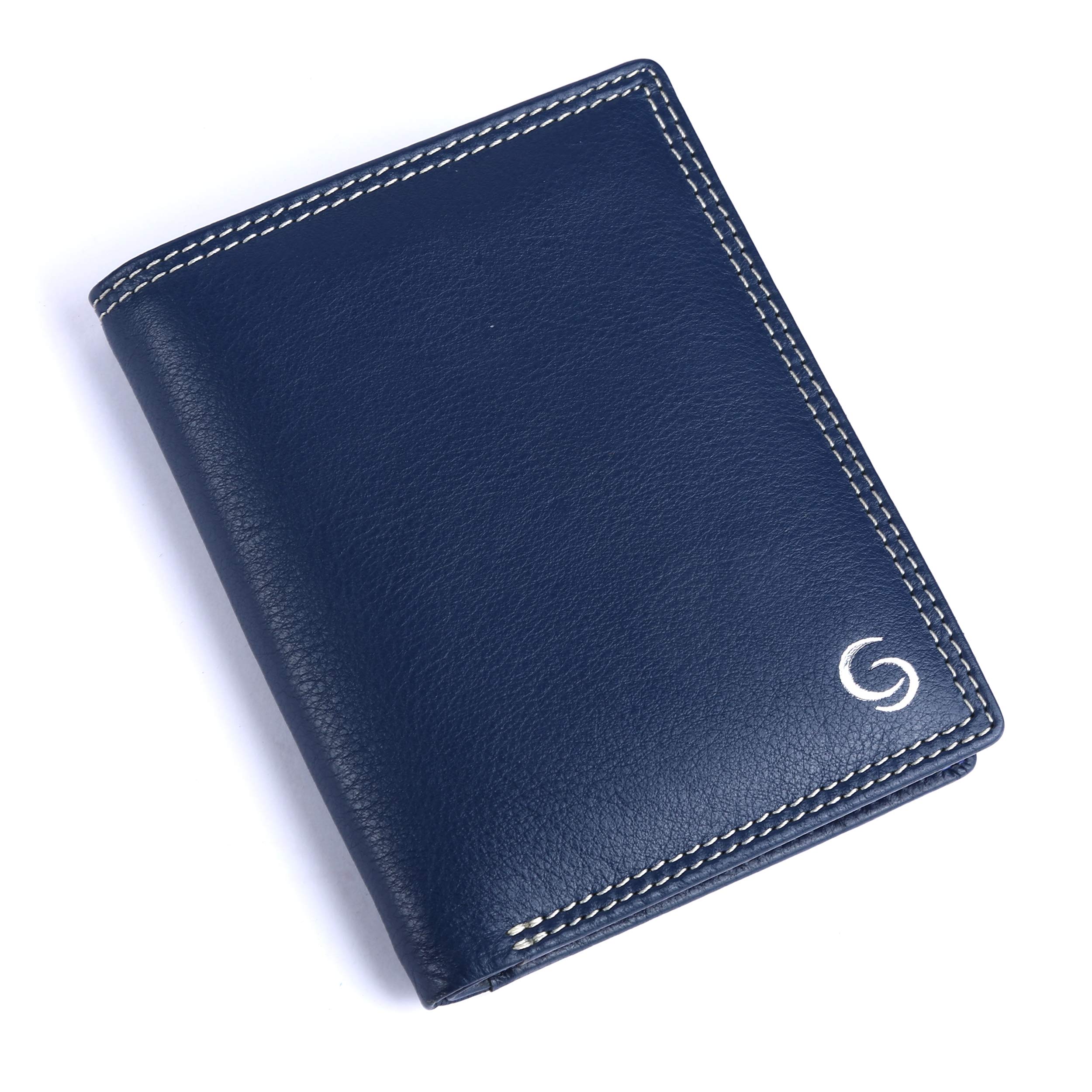 GETOREEFlorence Blue RFID Blocking Leather Wallet for Men | Wallets Men Leather | Mens Wallet |Wallets for Men, BLUE, L 9 CM X B 2 CM X H 12 CM, Two Fold Wallet