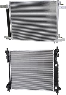 Garage-Pro Kit (1) Aluminum Radiator, (1) A/C Condenser For 2010-2016 Cadillac SRX, Automotive Replacement Engine Radiators, Factory Finish