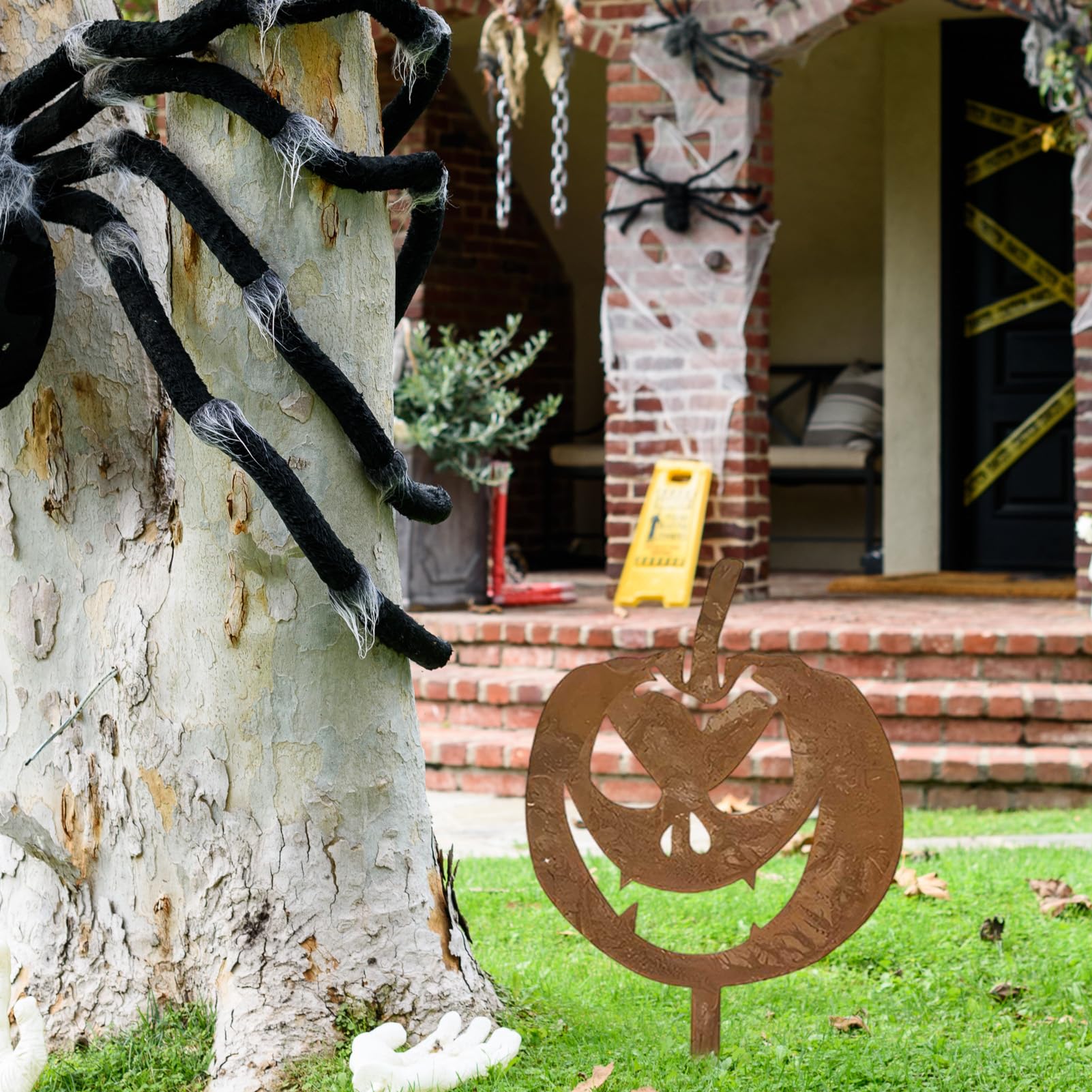 ZoneYan Halloween Hofschilder Mit LED Beleuchtung - Gruselige Kürbis-Deko Für Garten & Vorgarten