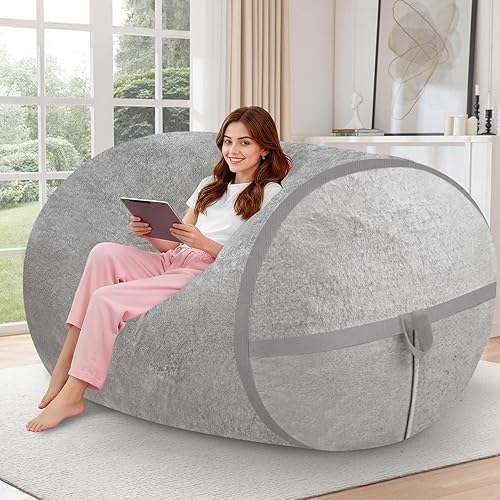 Miniatura 70 de HABUTWAY Puf gigante de 2 pies para adultos, con relleno de espuma viscoelástica, puf grande con funda de terciopelo holandés extraíble para sala de