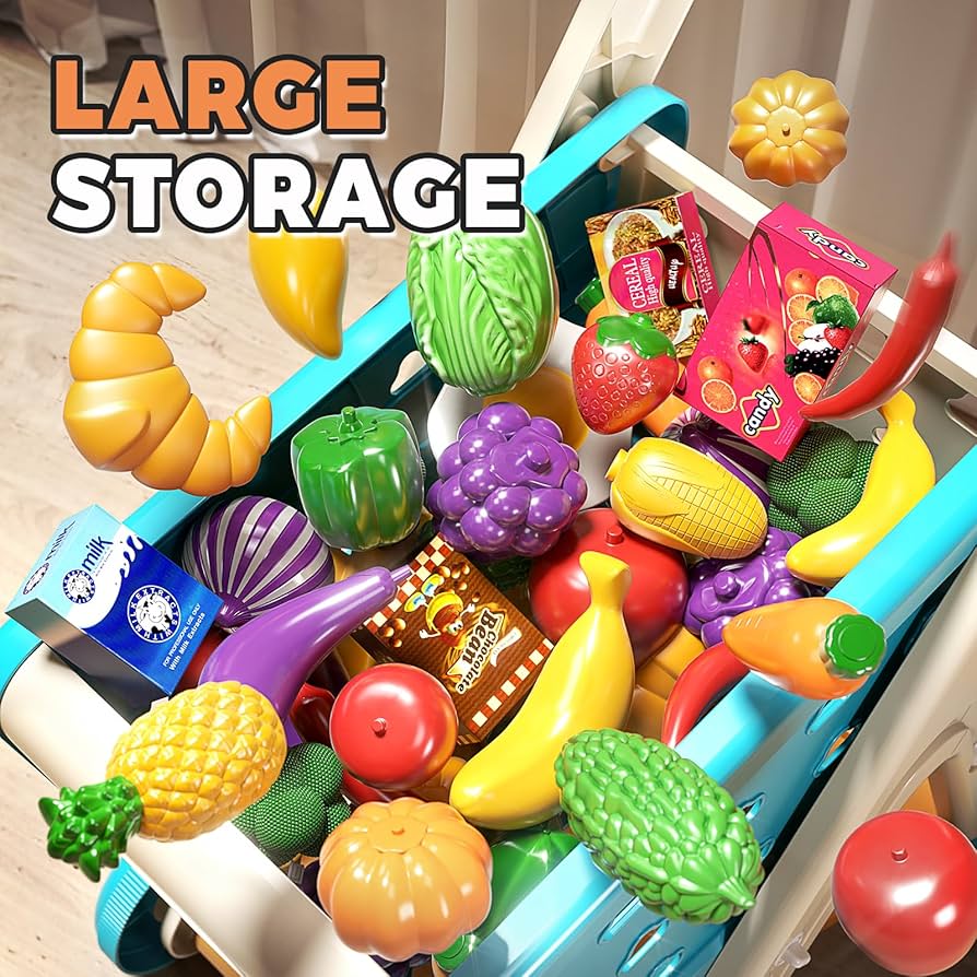 Amazon.com: Jovow 102pcs Kids Shopping Cart Trolley Play Set