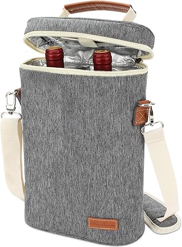 Miniatura 67 de ZORMY Bolsa de vino aislada para una sola botella, 1 botella de vino bolsa acolchada enfriador de vino perfecto para amantes del vino o regalo