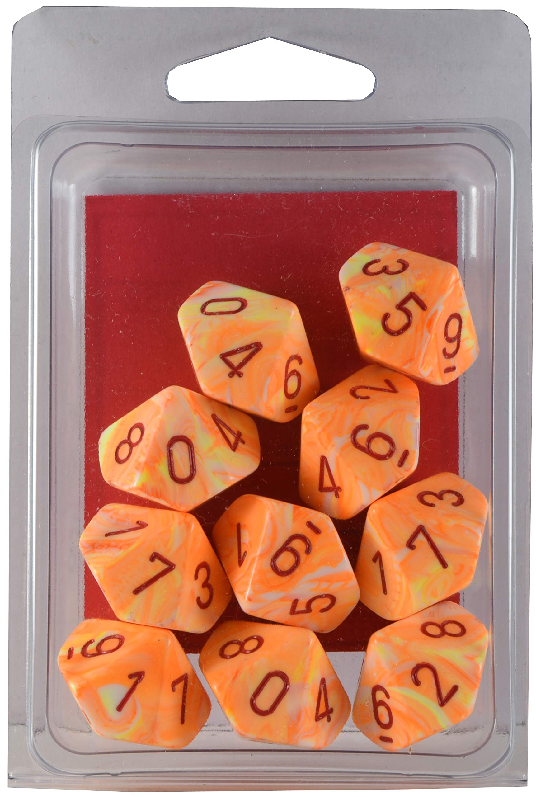 Set of 6 Owl 16mm D6 Round Edged Koplow Animal Dice - White with Brown Pips