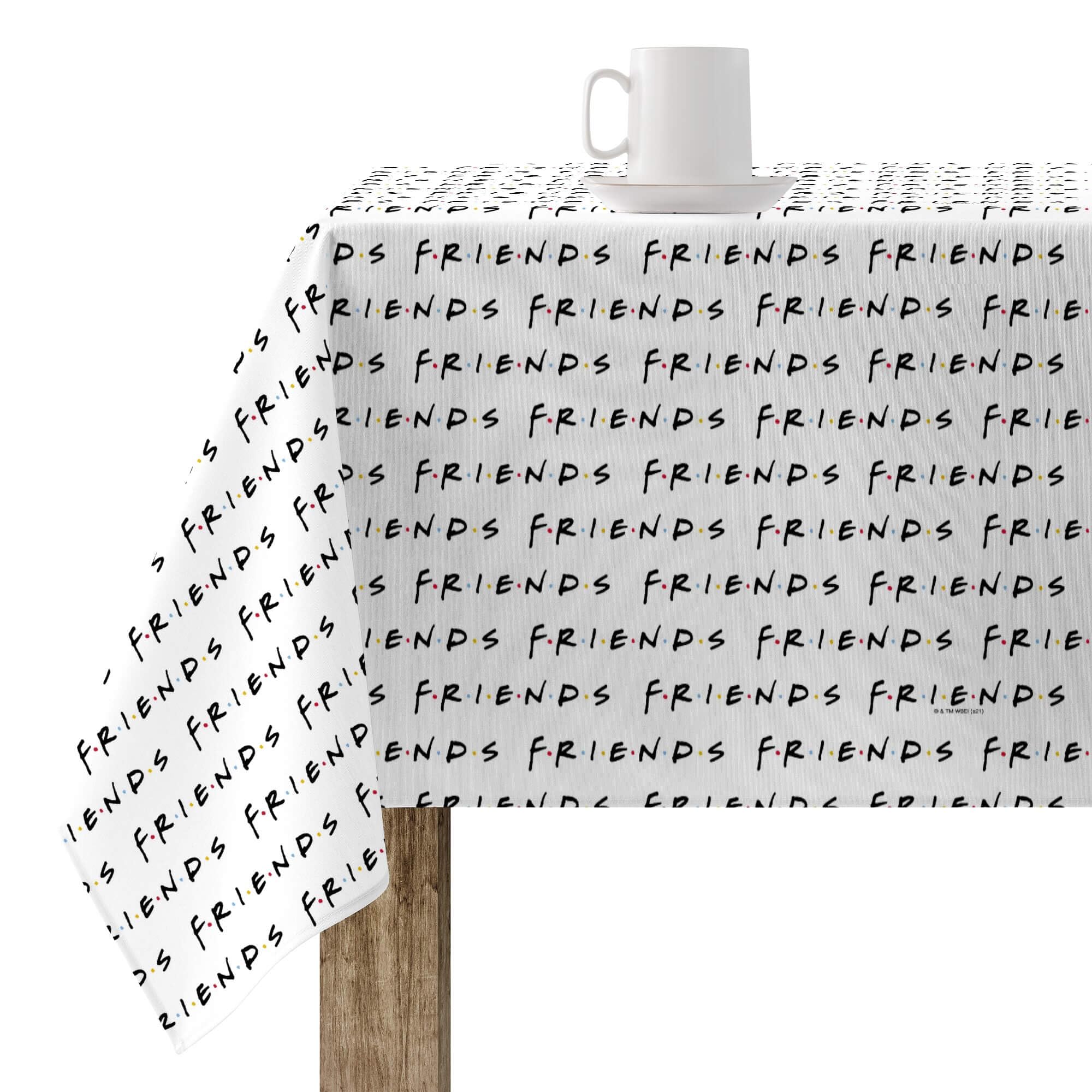 MANTEL RESINADO (TACTO PLASTIFICADO) ANTIMANCHAS MODELO FRIENDS WHITE