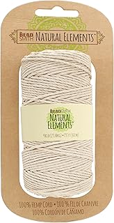The Beadsmith 100% Hemp Cord – Natural Color – 2mm, 197 Foot Spool, 48LB Test Strength – Twine for Jewelry Making, Macrame, Paper Crafts, Gardening, Scrapbooking, Home Décor, DIY String Art & More