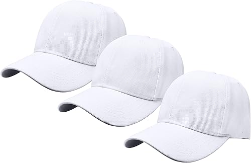 Gelante - Gorra lisa de béisbol ajustable con correa trasera (3 unidades)