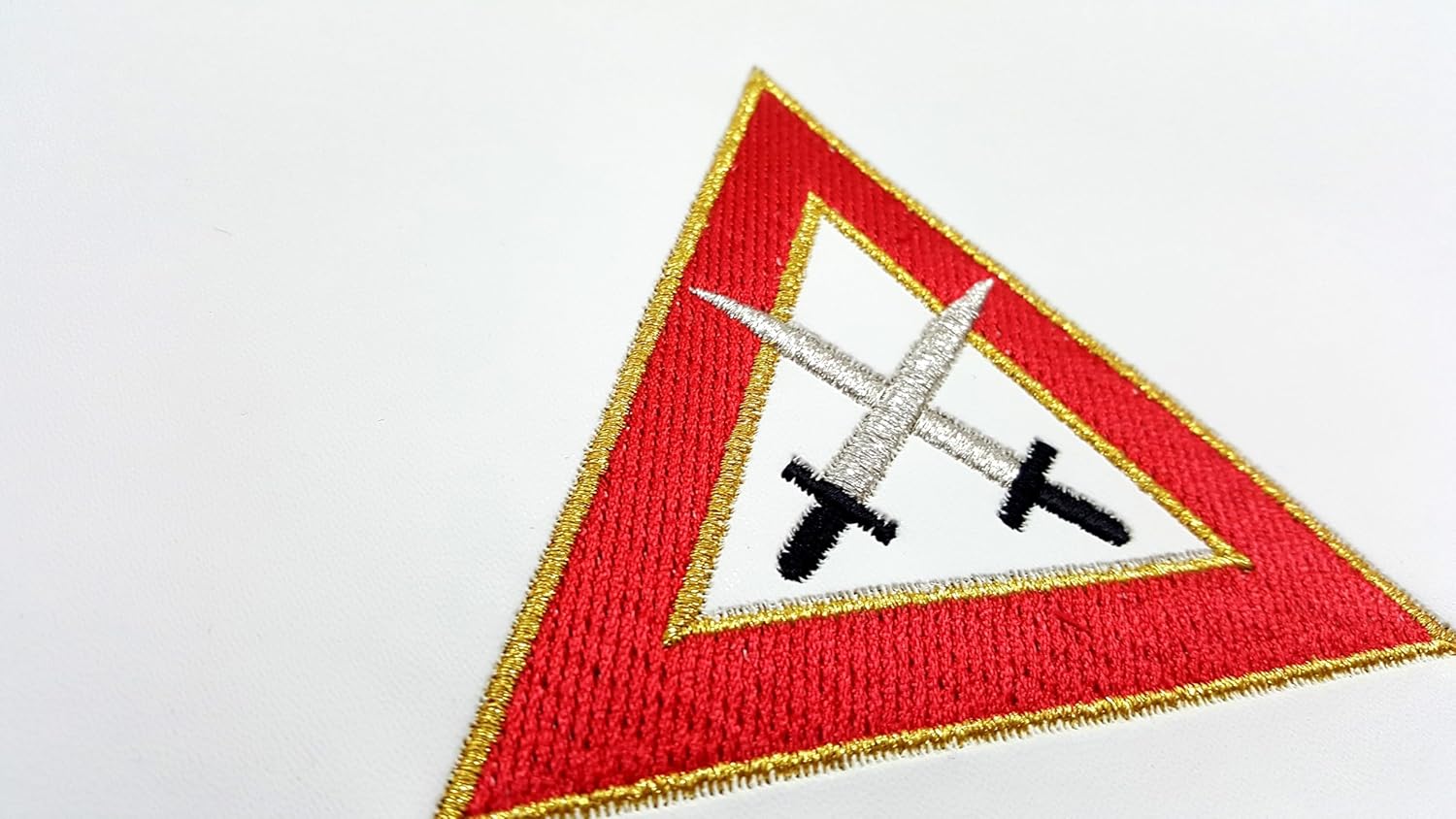 Bricks Masons Tyler Royal Arch Chapter Officer Apron - Red Machine Embroidery