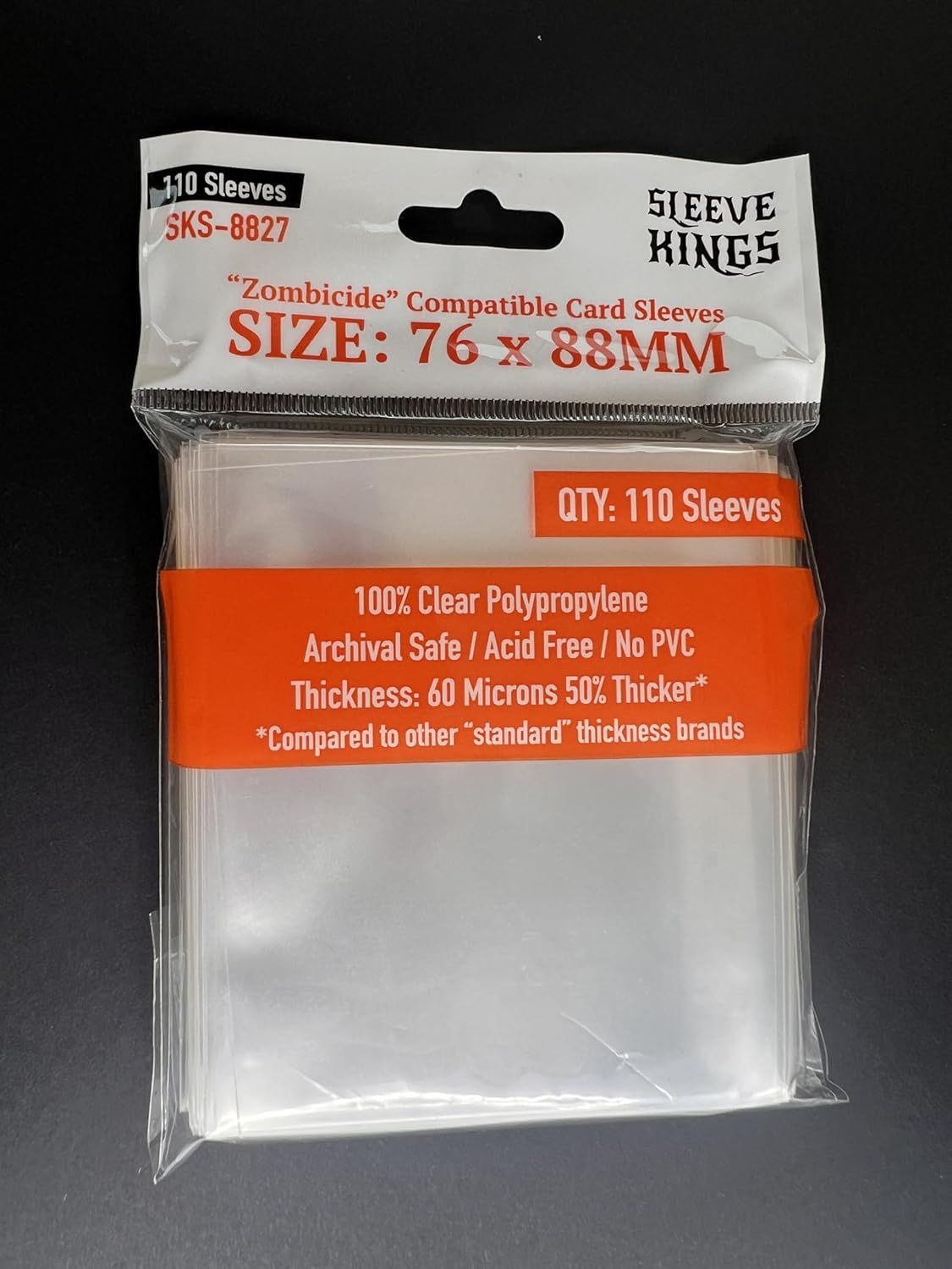 Sleeve Kings Zombicide Compatible Sleeves 76 X 88 mm (10x110 Pack, 1100 Sleeves)