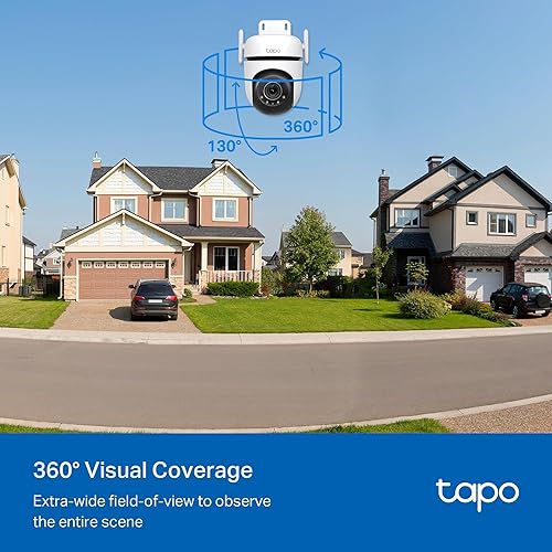 Miniatura 3 de TP-Link Tapo 2K QHD - Cámara de seguridad Wi-Fi panorámicainclinable para exteriores, vista de 360, seguimiento de movimiento, visión nocturna a