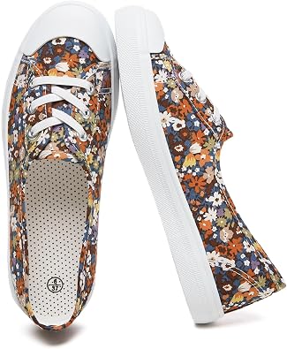 Uoidru Womens Slip On Shoes Low Top Canvas Sneakers Lightweight Casual Walking Shoes Fashion Work Sneakers