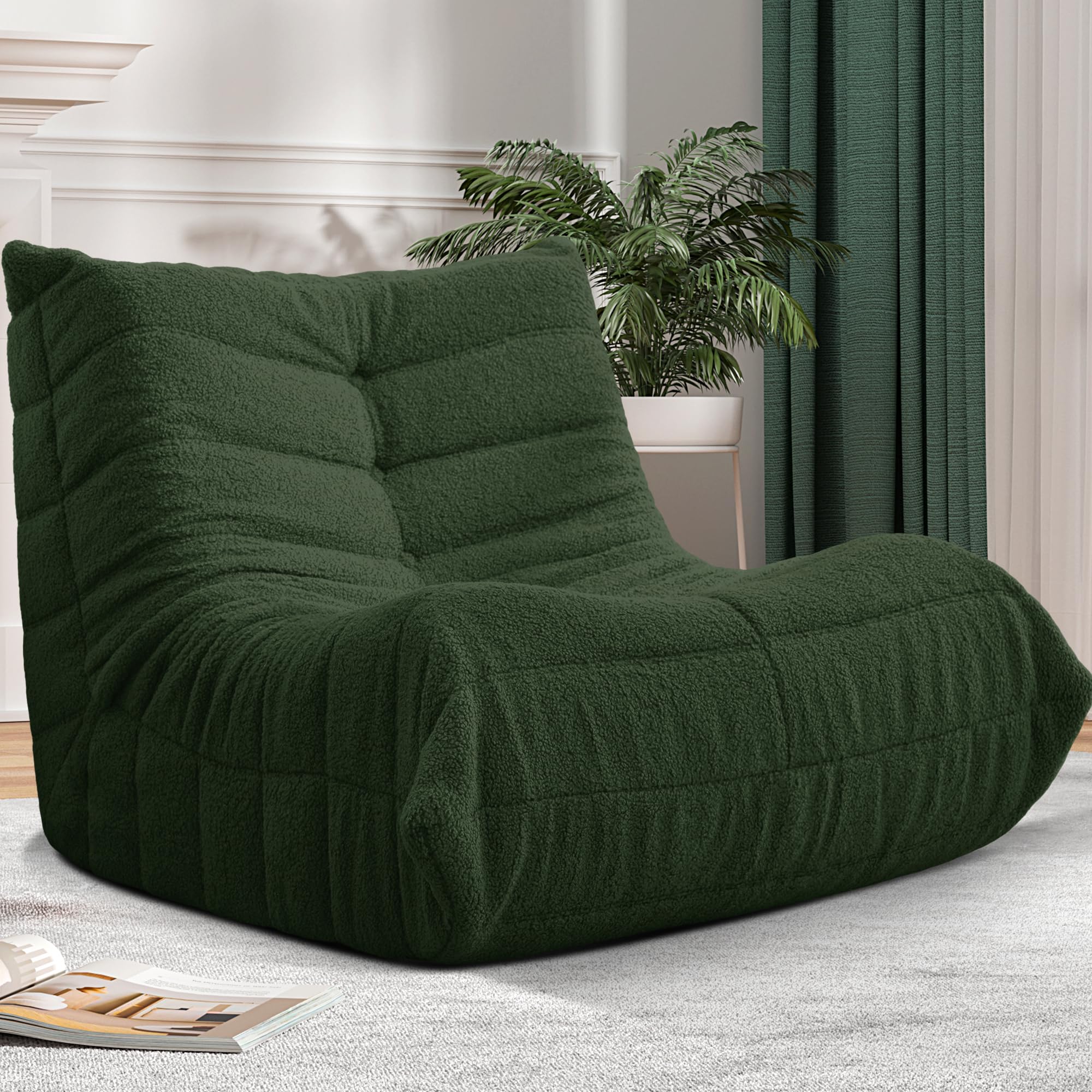 Cansunna Bean Bag Chair Green Teddy