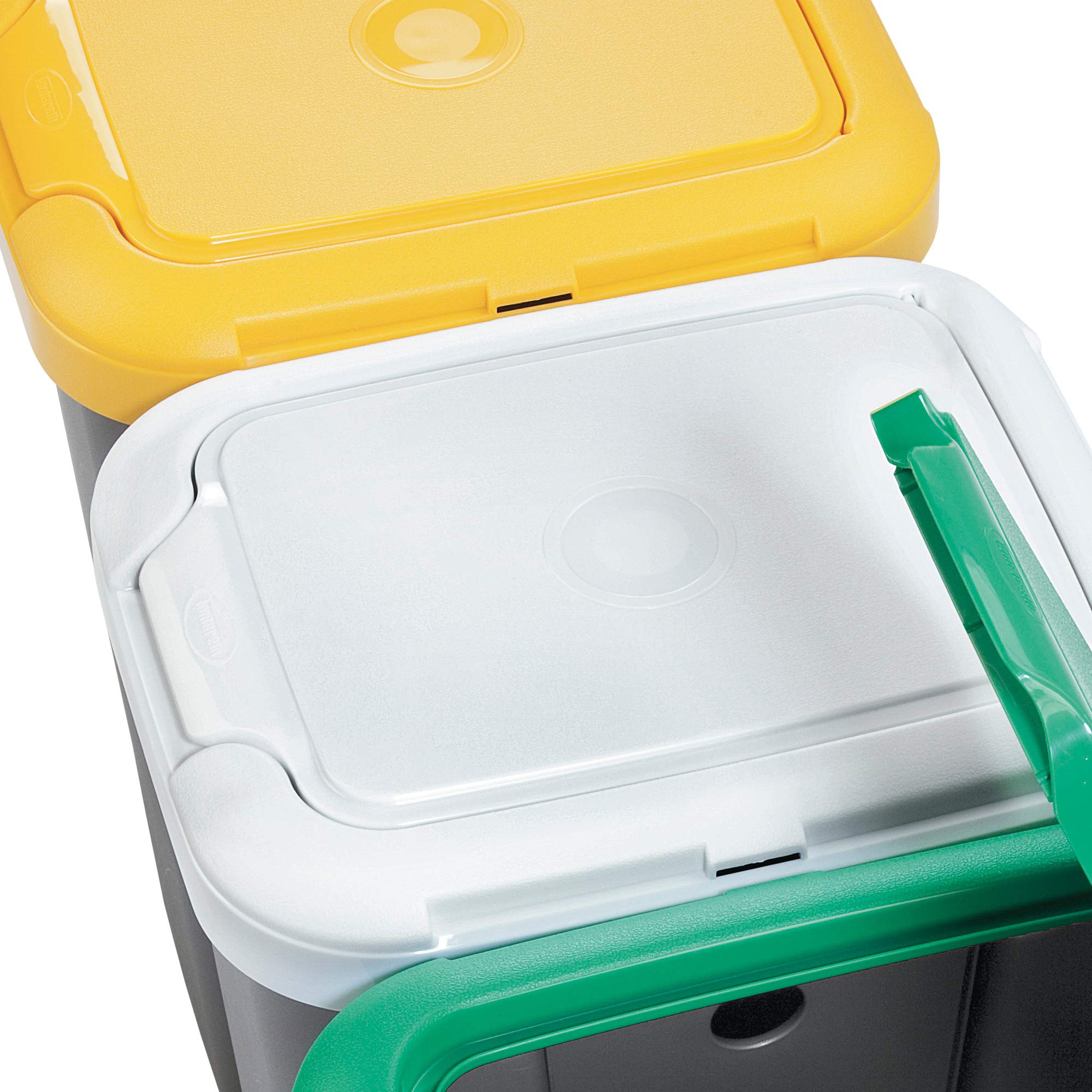 Papelera Reciclaje con 3 Compartimentos Ideal para Hogar/Oficina/Interior/Exterior, 75 litros Capacidad Total, 78.5 (Ancho) x 33 (Profundo) x 47.5 (Alto) Cms