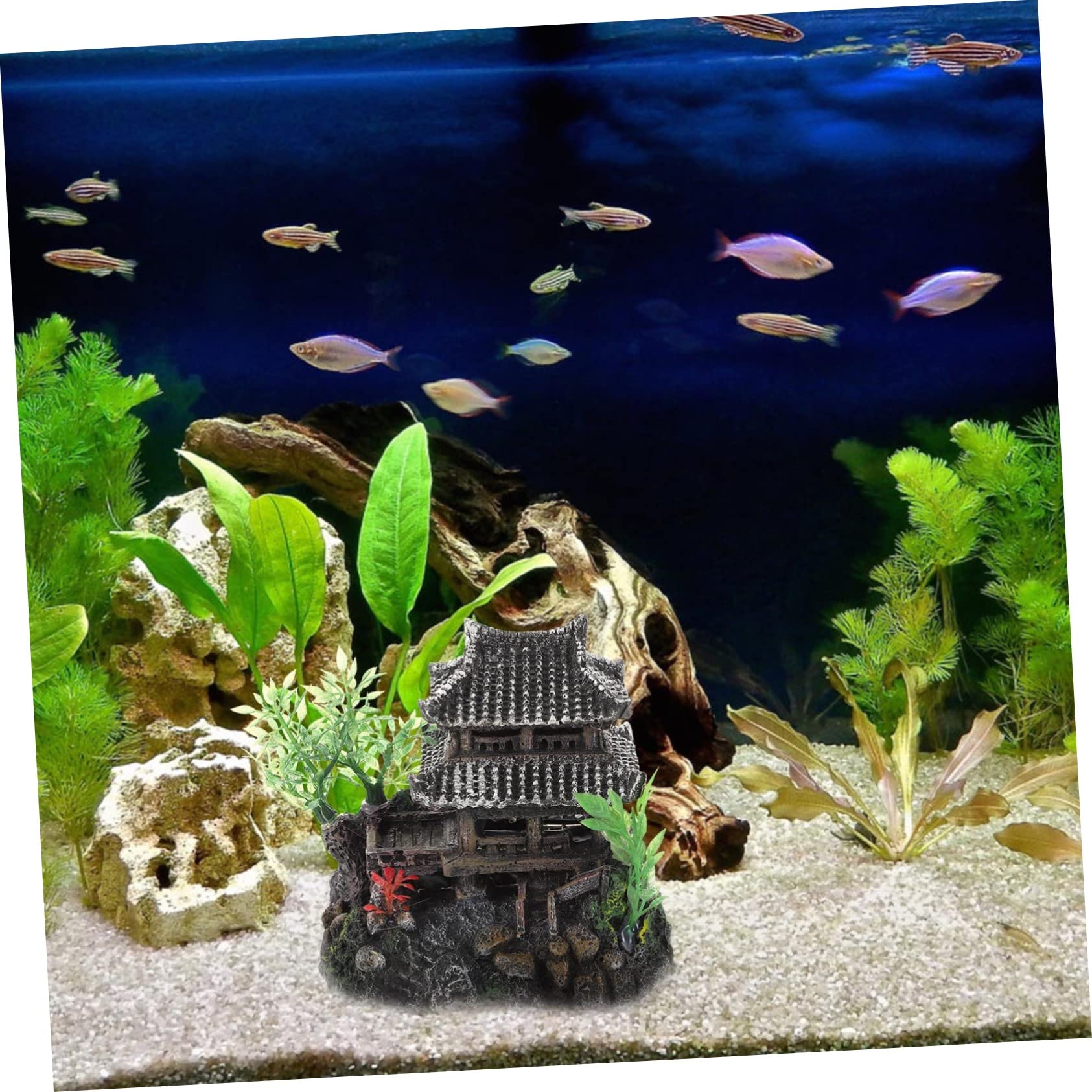 minkissy 1pc Fish Tank Landscaping Room Fish Tank Decoration Fish Tank Rock Hiding Cave Fish Tank Landscape Rock Fish Tank for Betta Fish Aquarium Decoration Boutique Resin Ornamental Fish