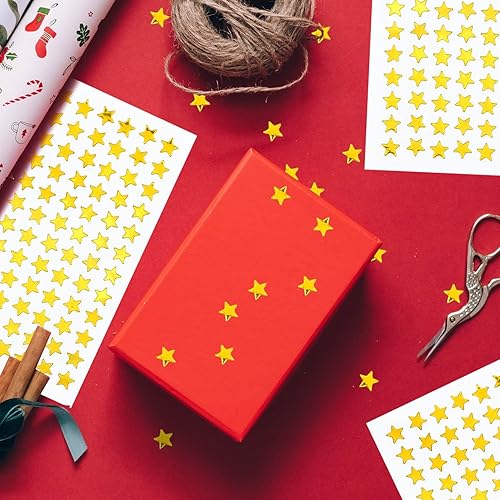 Miniatura 4 de 2160 unidades, 20 hojas de calcomanías pequeñas de estrella dorada, calcomanías de recompensa de 0.3 pulgadas de diámetro, calcomanías de estrellas