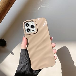 iPhone 14 Plus 用 かわいい 水の波紋 デザイン ソフトTPU 耐衝撃 ケース 女性 ギフト, 茶色