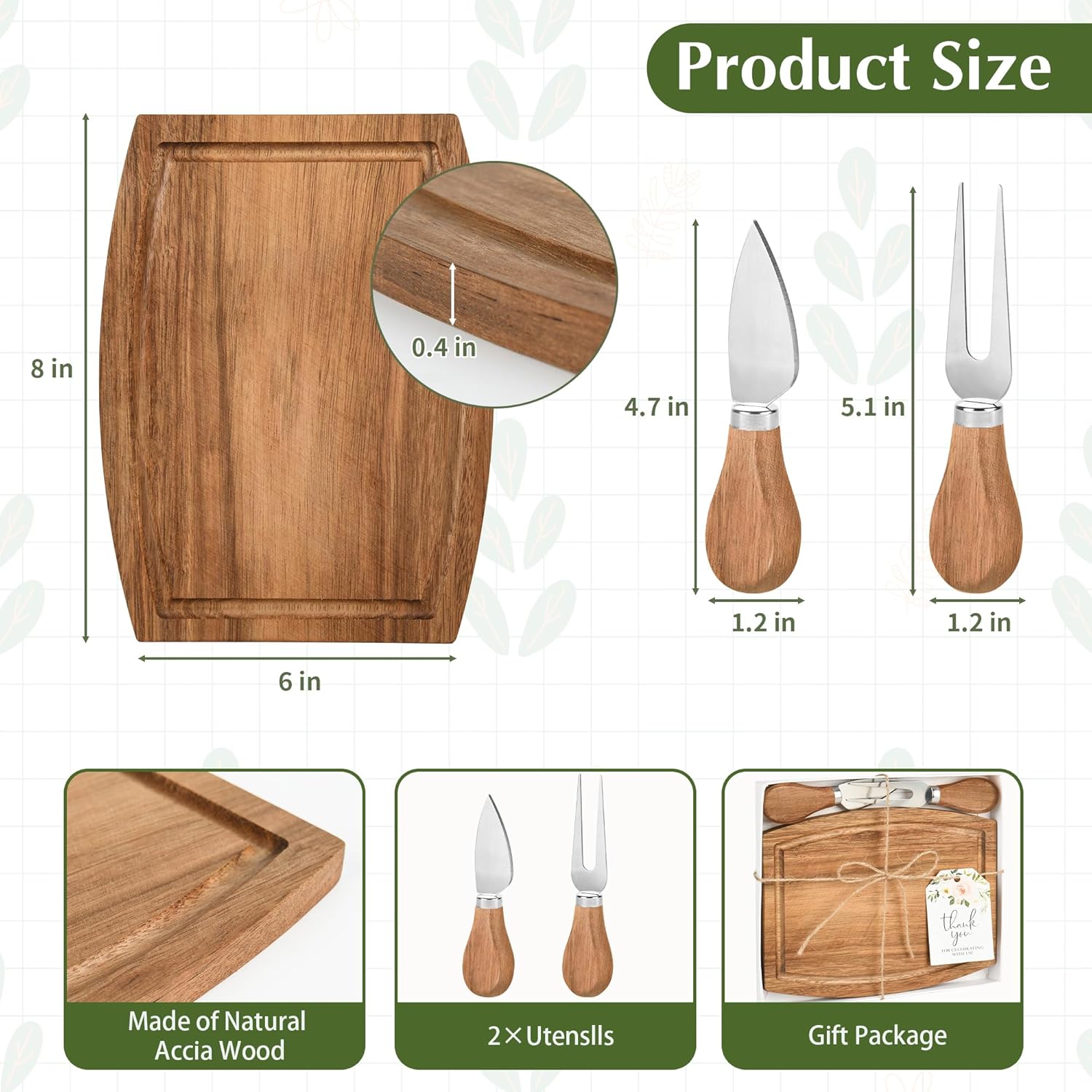 12 Set Baby Shower Prizes For Game Winners Adults,Bridal Shower Gifts,Thank You Gift Bulk,Acacia Mini Cheese Boards Charcuterie Boards with Knives Forks