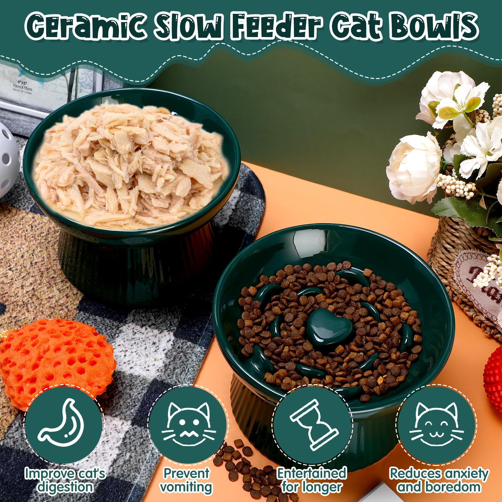 Cat Feeder Homemade Slow Feeder Bowl Fountain Dog Bowl For Slow