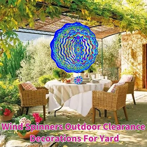 Miniatura 3 de AlanBodo - Molinillo de viento cinético y escultura de ojo que todo lo ve, colgantes de metal de 12 pulgadas para decoración de patio y jardín,
