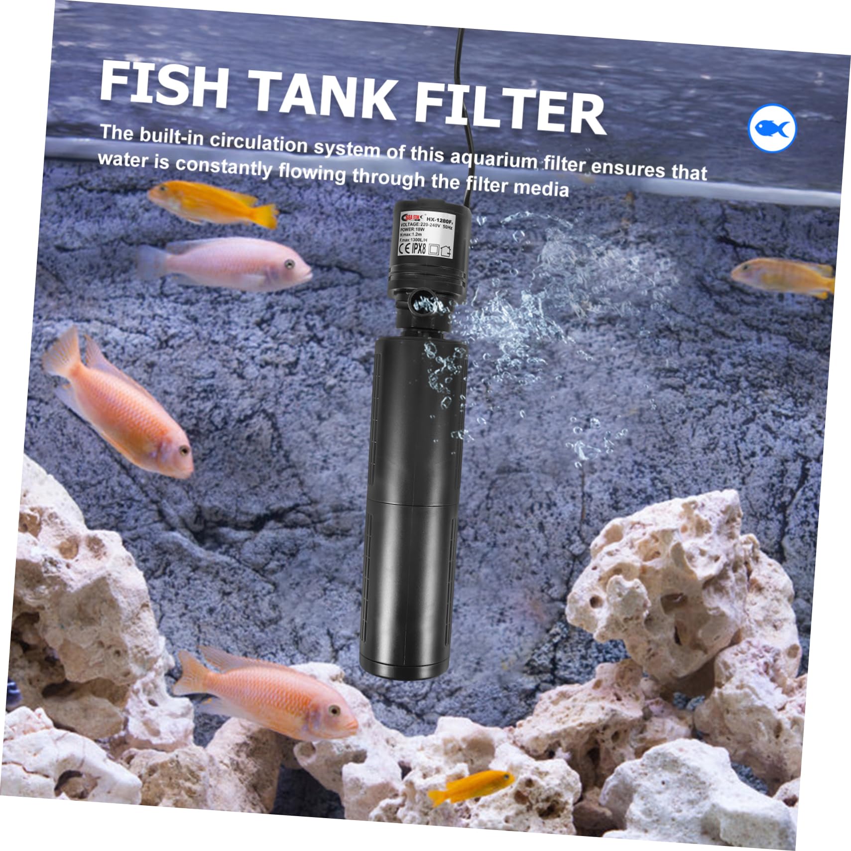 Happyyami Aquarium Innenfilter Wasserfilterpumpe Multifunktionale Zirkulationspumpe Für Süß Und Salzwasseraquarien Leise Und Platzsparend Fischliebhaber