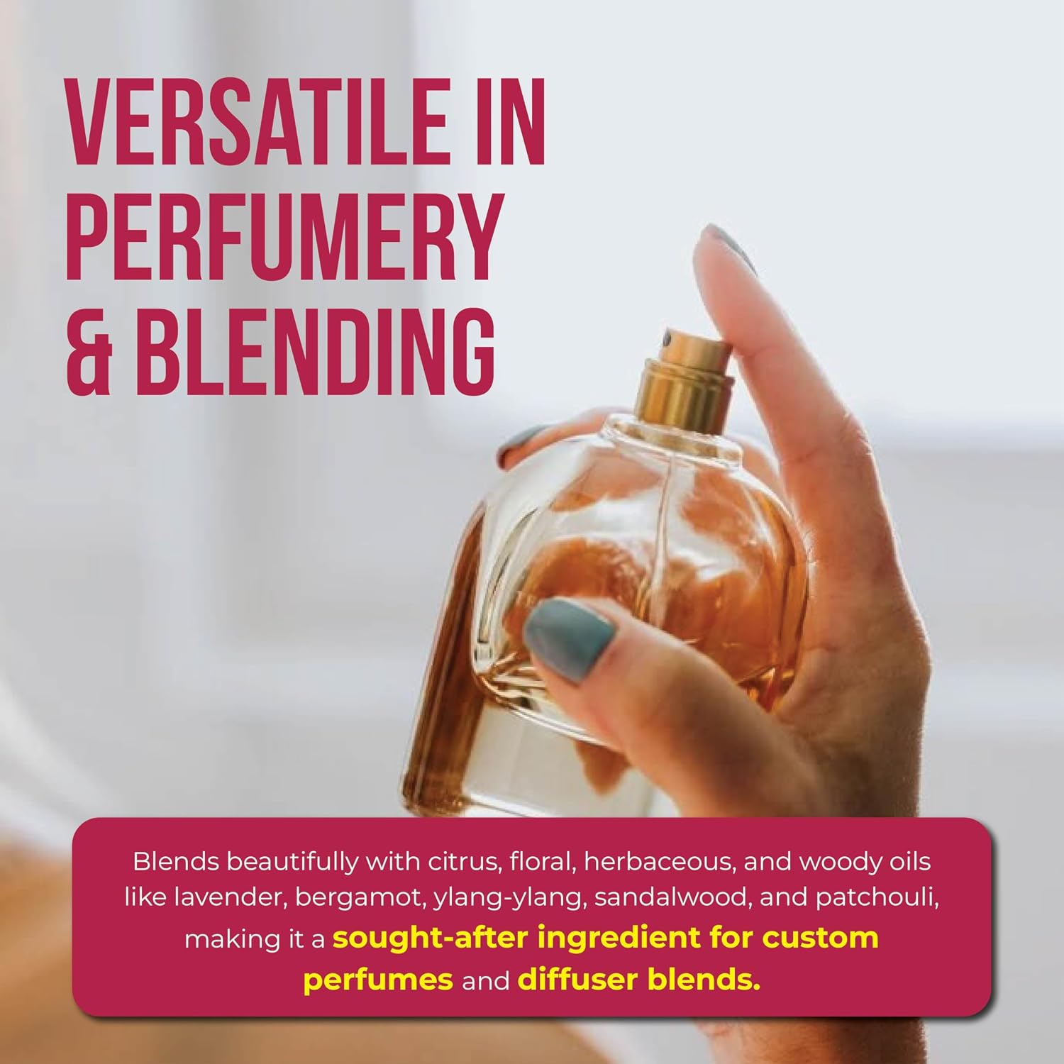 Rosewood Essential Oil (Bois de Rose) 100% Pure Steam Distilled Oil from Aniba rosaeodora Wood – Aromatherapy, Diffuser, Skincare, Massage, DIY Perfumes, Natural Fragrance | Peru | 5ml