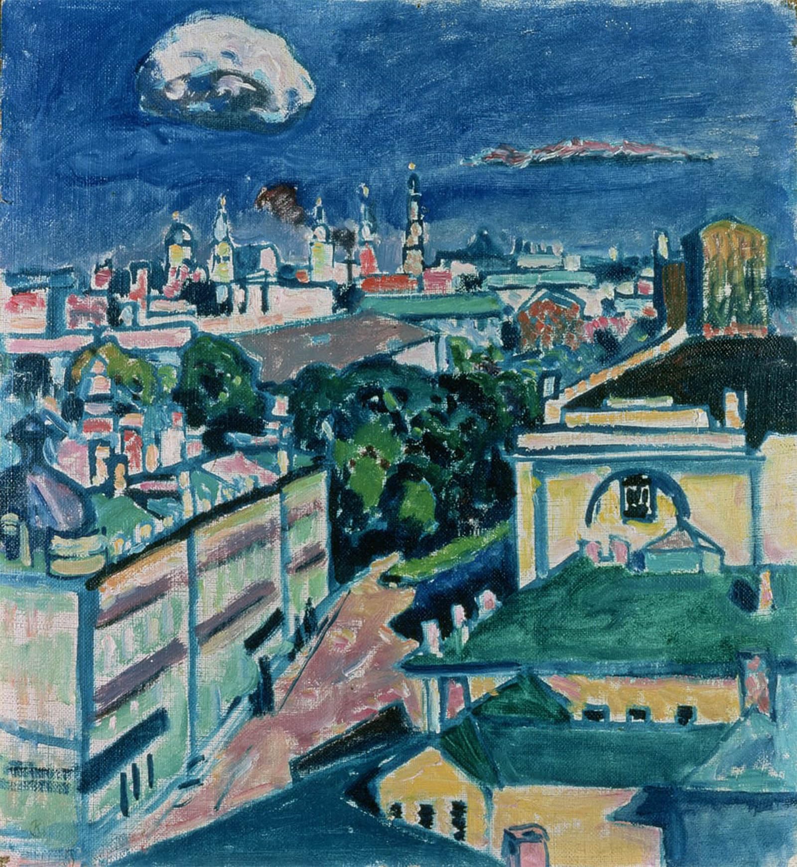 Pintura sobre lienzo de Kandinskij Veduta di Mosca 60x90cm texturizado 5