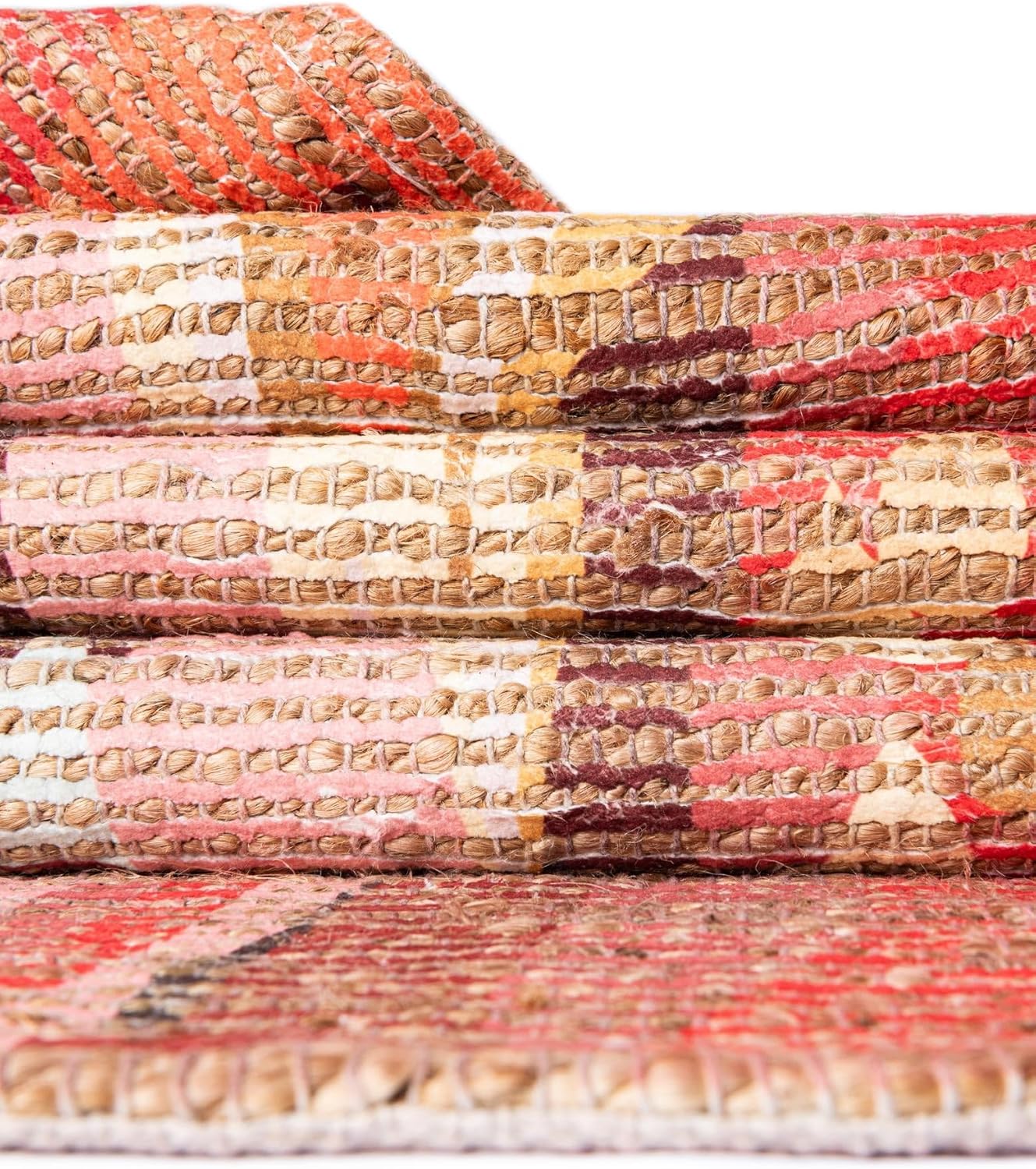 Rugs.com Chenille Jute Collection Rug – 5x8 Multi Medium-Pile Rug Perfect for Bedrooms, Dining Rooms, Living Rooms