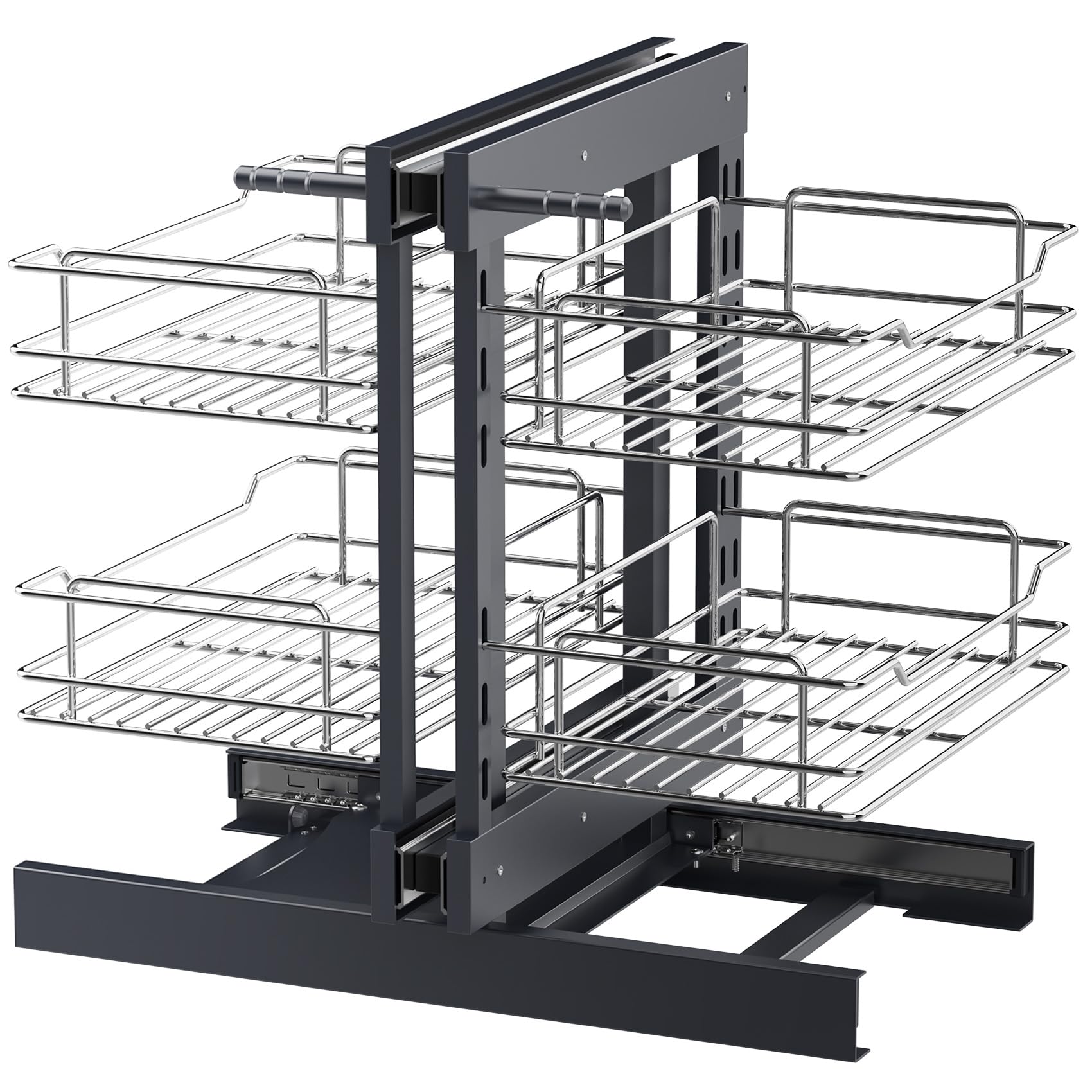 Organisateur D'angle Coulissant VADANIA Pour Armoire 800mm - 4 Paniers - Ouverture Gauche/droite
