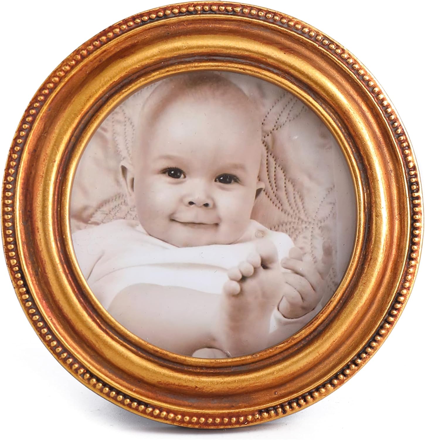 SIKOO Vintage Picture Frames 3x3 Round Picture Frames