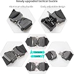 JUKMO Ceinture tactique, Rigger de randonnée militaire 1.5" Ceinture de travail en nylon Web , lourd de service rapide libération en alliage d'aluminium & Ceinture élastique