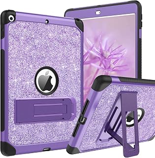 iPad 9th Generation Case, iPad 8th/ 7th Generation Case, GaoBao iPad 10.2 Case 2021/2020/ 2019 Glitter Sparkly 3 Layers Shockproof Kickstand Protective Girls Women Cover for iPad 10.2'', Purple