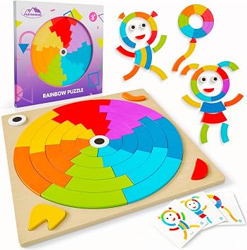 Toddler learning wooden Montessori toys pattern blocks and boards tangrams for kids educational preschool activities color sorting games fine motor skills baby girls and boys for 3 4 5 years old