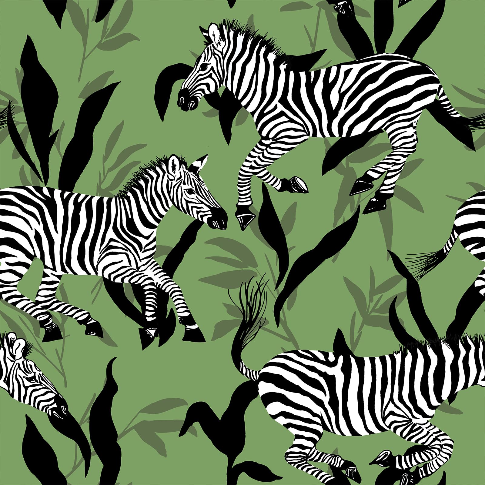 Papier peint vert zèbre jungle pour relooker une armoire