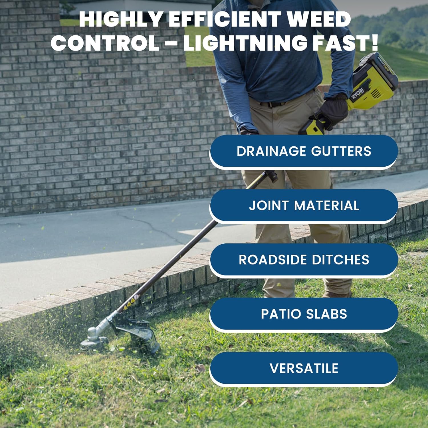 Blytra Wire Brush Weed Trimmer Head, 1 Inch Universal Mount, Weed Wacker Wire Wheel for Driveway Crack & Sidewalk Weed Removal, Cleans Moss, Grass, Rust from Pavement - 8 Inch
