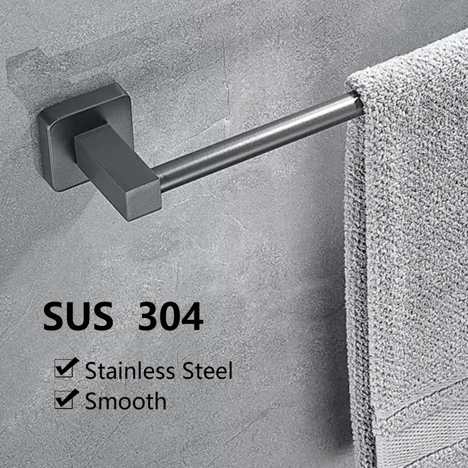 Portasciugamani in acciaio inox per bagno e cucina, 40 cm, grigio con dimensioni opzionali 40 80 cm