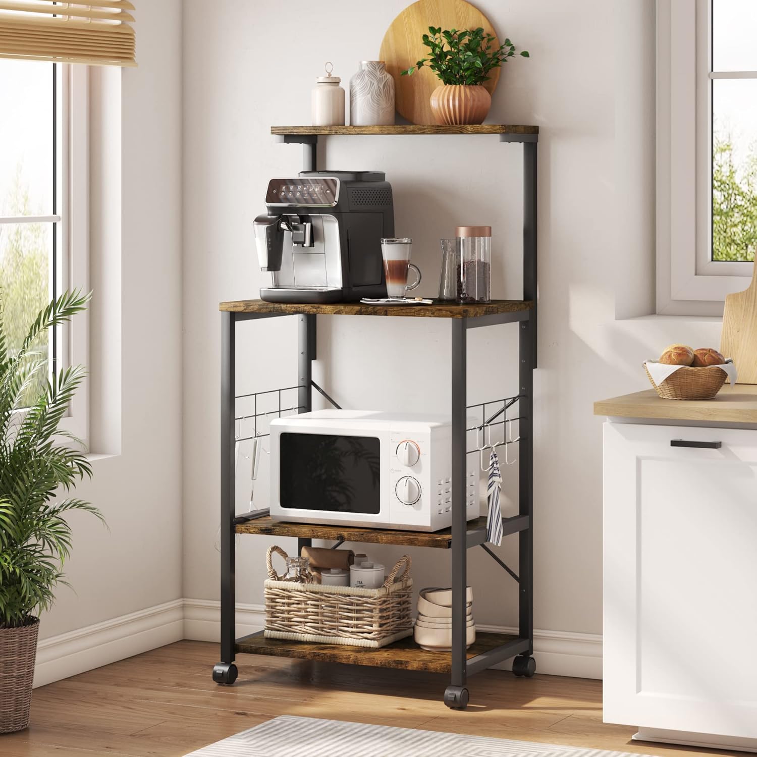 Bestier Kitchen Bakers Rack Microwave Stand Kitchen Cart