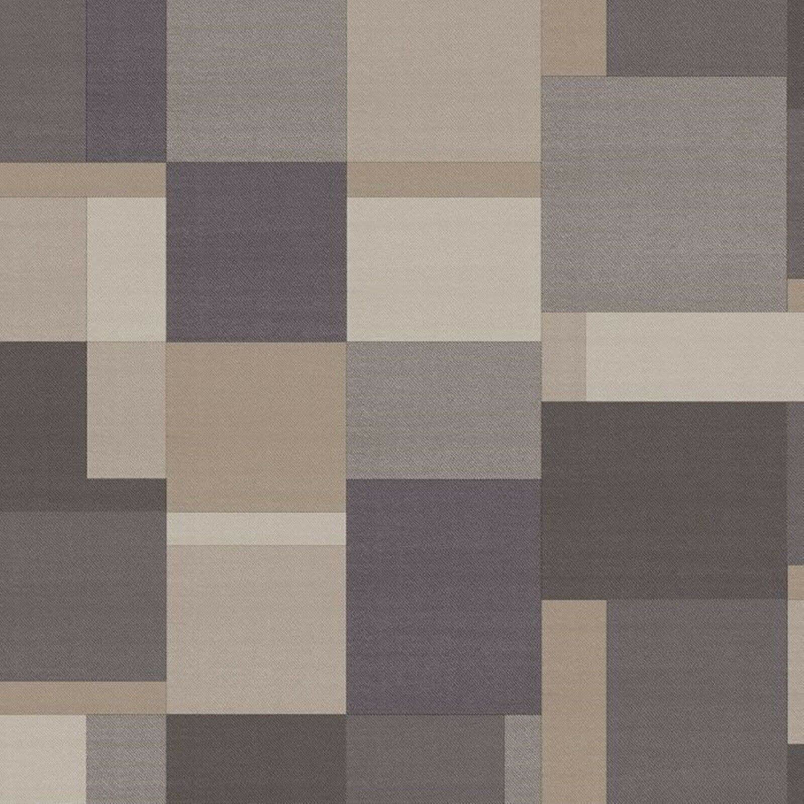 Brown Beige Cream Geometric Cube Wallpaper Paste The Wall Feature Squares SALE