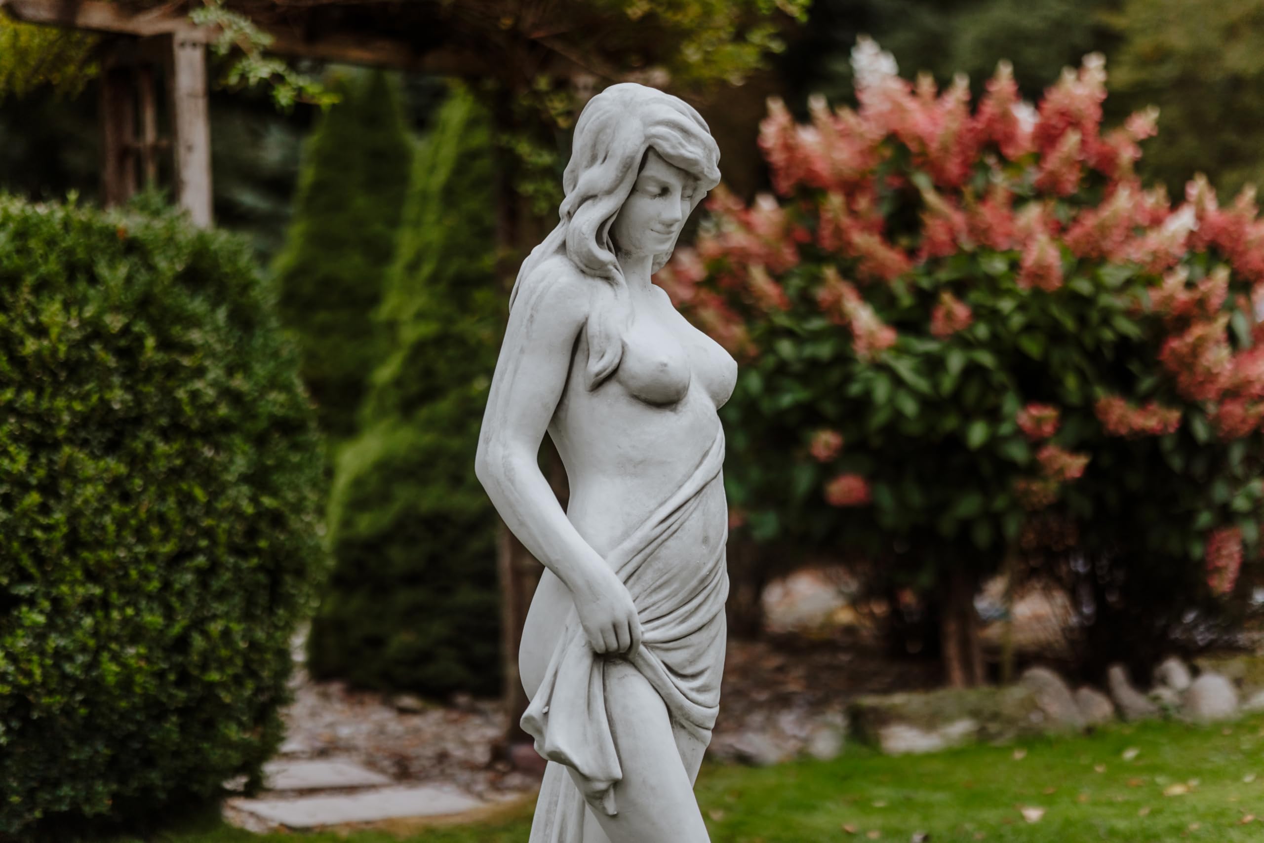 gartendekoparadies.de Erotische Frauen-Statue, Steinfigur, Steinguss, Grau, Frostsicher, H. 149 cm, 144 kg für Außenbereich